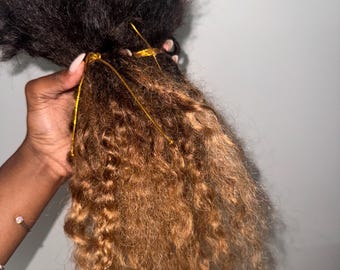 Boho Ombre Loc Extensions – Human Hair, Curly Ends, Handmade, Permanent & Temporary