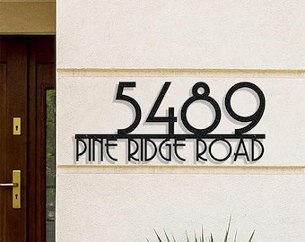 Custom Metal Address Sign, Personalized  Number Sign, Address Metal Sign With Street Name, house Entrance Metal Sign, Metal Address Plaque