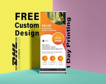 Custom Rollup Banner Stand, Retractable Banner, Business Banner Stand, Personalized Design, Event Vertical Banner, Roll up Banner Stand