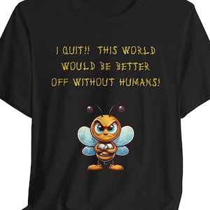 Grafisch T-shirt bij, werkbijshirt, T-shirt grappige bij, cadeau natuurliefhebber, Save the Bees Top, kleding milieubeschermer