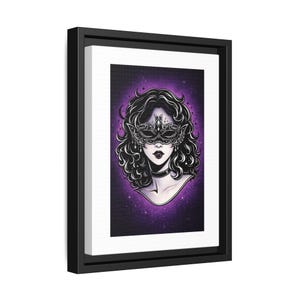 Mystic Fantasy Wall Art – Gothic Masquerade Mask Celestial Portrait Canvas Print