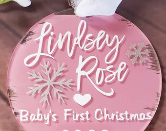 Baby's first christmas ornament|Baby's first Christmas |Acrylic ornament |painted birth ornament|2022 ornament |milestone ornament|first