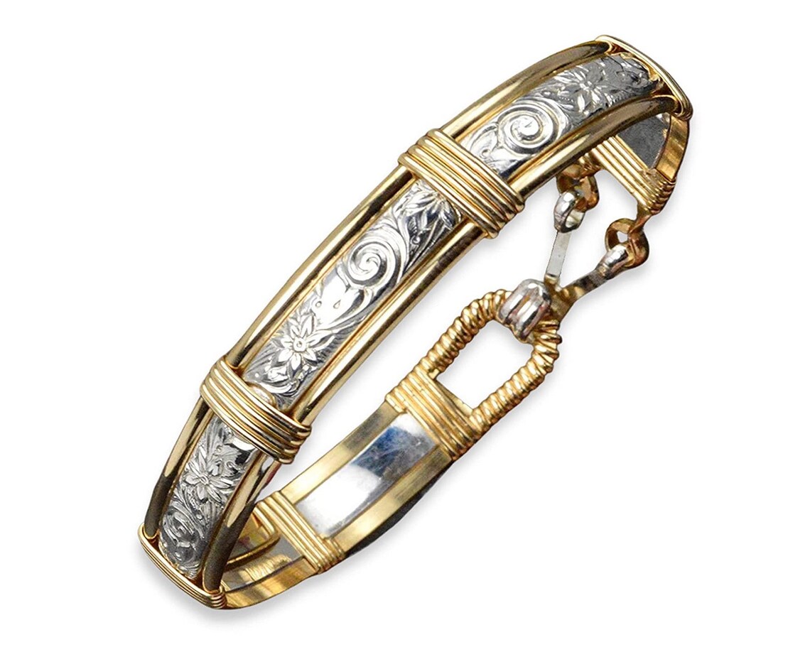Handmade 14k Gold Filled & Sterling Silver Bracelet Flowers | Etsy