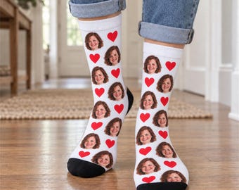 Custom Face Socks, Personalized Picture Socks, Photo Sock,  dog face,  cat face,  funny Socks Design Gift for Anniversary