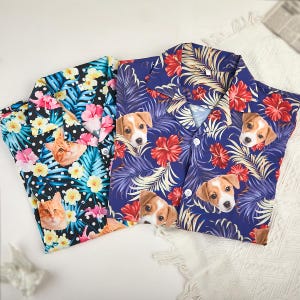Custom Dog Hawaiian Shirt, Personalized  Hawaiian Shirt with Face, Dog Owner Matching Shirt, Cat Face Shirt,Pet Face Shirt,Pet Lovers Gift