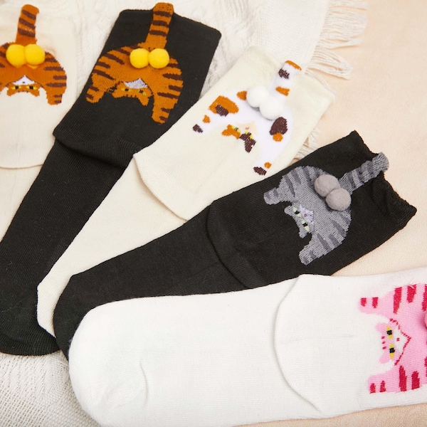 3D Jingle Balls Kitty Cute Animal Socks,Funny Cat Socks,Novelty Socks,Kitty Socks,Socks for Women,Gift for Animals Lovers,Funny Gifts