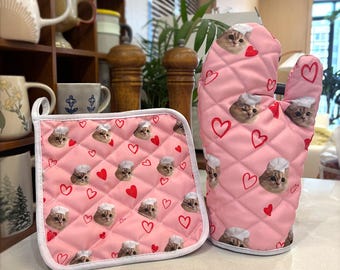 Custom Pet Faces Oven Mitt,Personalized Dog or Cat Photo Oven,Your Photo Oven Mitt,Funny Gifts,Chef Gifts,Baking Oven Glove,Custom Face Mitt