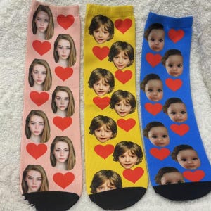 Personalized Picture Socks Custom Face Socks, Photo Sock with Human Face  Pet Face,  Funny n Unique Design Gift for Bday,  Stocking Stuffers