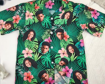 Custom Face Hawaiian Shirts,Personalized Men Hawaiian Button Up Shirts,Custom Face Shirts,Anniversary/Birthday/Vacation Gifts