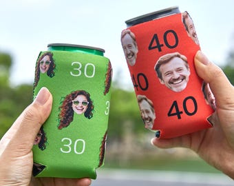Glacière personnalisée pour photo et texte | Cadeau personnalisé | Pochette à bière personnalisable. 40e anniversaire de mariage Remise des diplômes