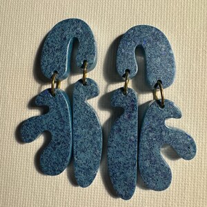 Funky Blue Dangle Earrings