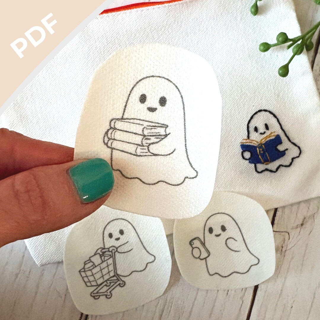Ghost Stitching Pattern Ghost Stick and Stitch Embroidery Pattern PDF, Gift for Her, Cute ...