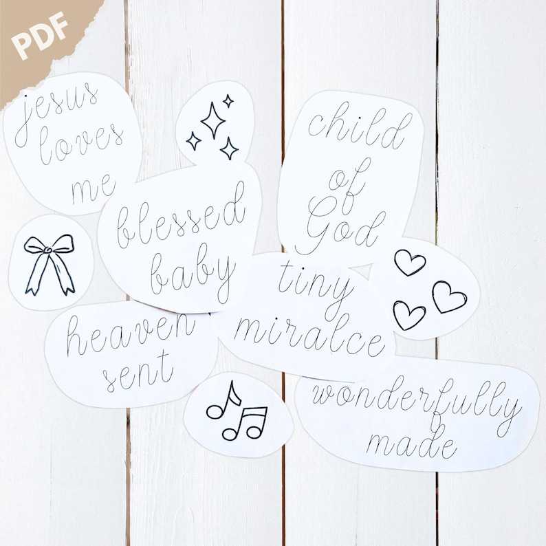 Stick and Stitch Baby Faith Sayings Embroidery Pattern, 10 Digital ...
