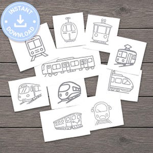 Modern Train Engine Stick and Stitch Embroidery Pattern PDF, Subway City Locomotive Hand embroidery template, Bullet Train, Boy embroidery