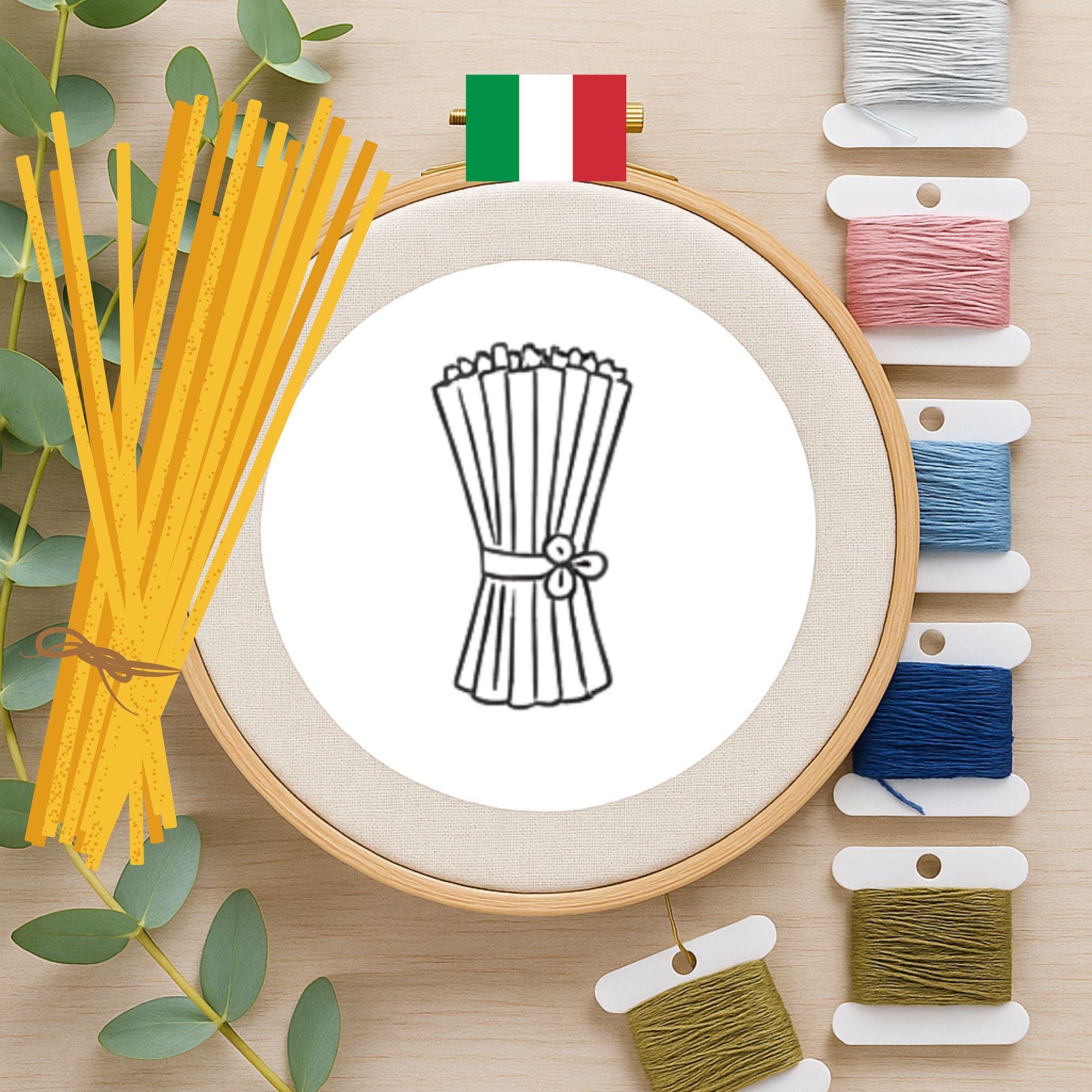 Italian Pasta Stick and Stitch Mini Motifs,mini Hand Embroidery Designs ...