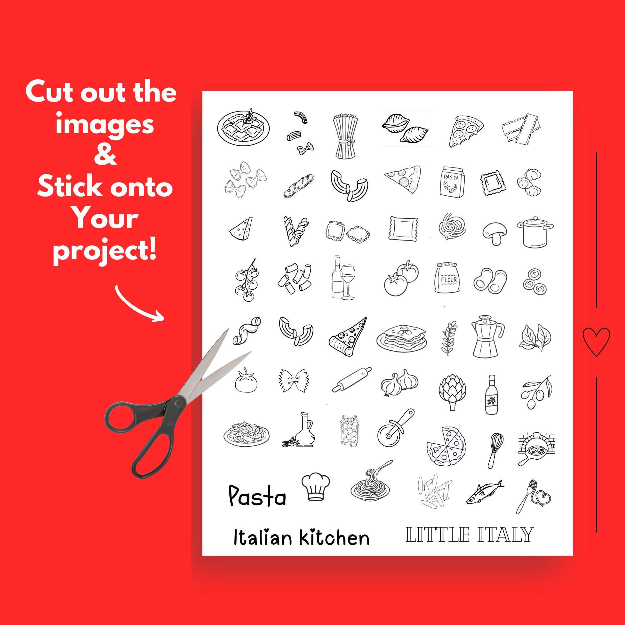 Italian Pasta Stick and Stitch Mini Motifs,mini Hand Embroidery Designs ...