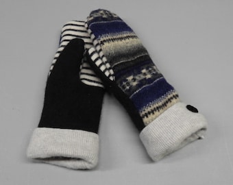 Women's Upcycled Felted Wool Mittens