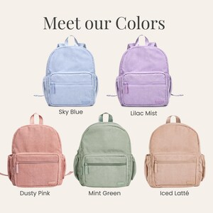 Personalized Boys Backpack|Custom Toddler Boy Birthday Gift|Daycare Book bag|Corduroy bag with Name|Babyboy Diaper Bag |Embroidered Gift image 10