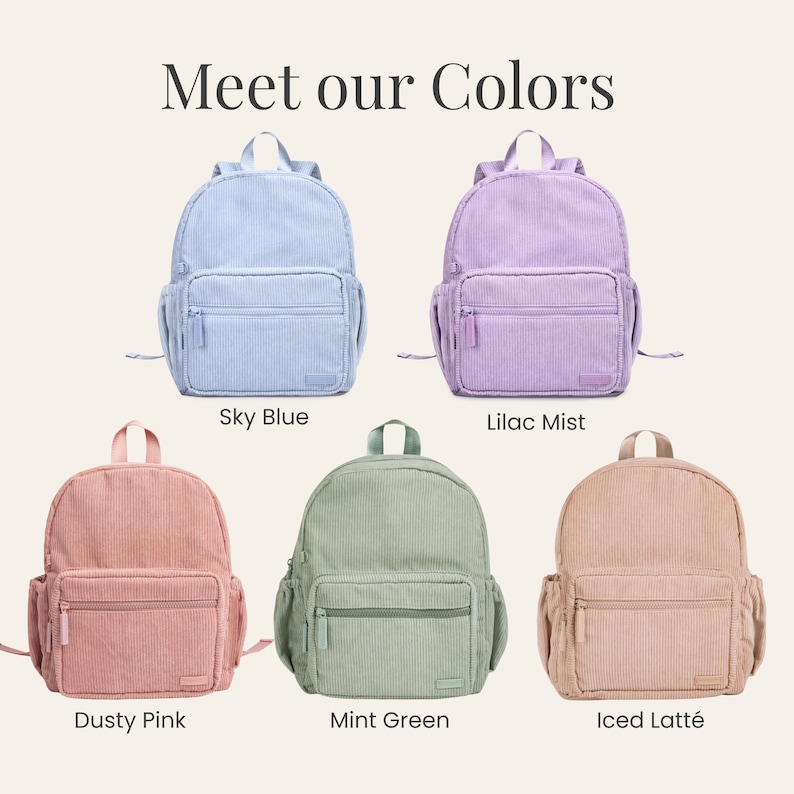 Personalized Boys Backpack|Custom Toddler Boy Birthday Gift|Daycare Book bag|Corduroy bag with Name|Babyboy Diaper Bag |Embroidered Gift image 10