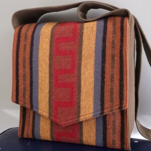 Brown Blanket Stripe Messenger Bag