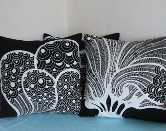 Black and White Graphic Pillow Cover 18x18