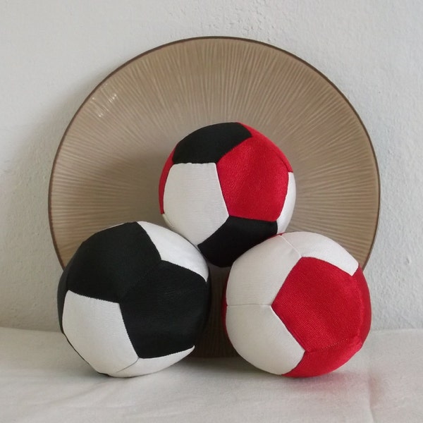 Three Silk Balls- Black, White & Red