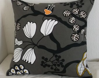 Gray Graphic Print Pillow Cover 18x18