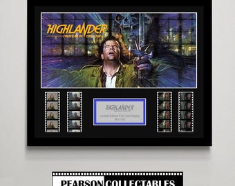 Highlander Large Film Cell Display | Limited Edition | Authentic Cinema Reel Frames | Genuine Movie Memorabilia | Fantasy Film | Classic 80s