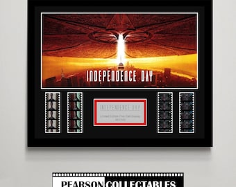 Independence Day Large Film Cell Display | Limited Edition | Authentic Cinema Reel Frames | Genuine Movie Memorabilia | Framed Film Cells