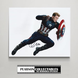 Chris Evans &#39;Captain America&#39; Autograph Photo | Authentic Signature | CoA Included | Genuine Movie Memorabilia | Real Signed Picture