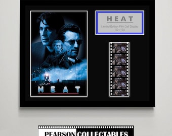 Heat Small Film Cell Display | Limited Edition | Authentic Cinema Reel Frames | Genuine Movie Memorabilia | Framed Film Cells | Wall Decor