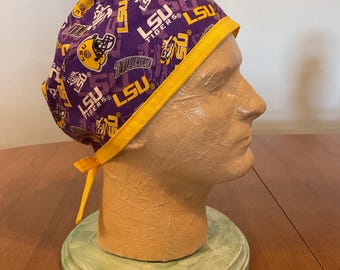 Sporting Surgical Scrub Caps with Elastic and Tie
