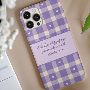 Personalized Bible Verse Phone Case For iPhone 16 15 14 13 12 11 Pro Plus Max Mini, Add Favorite Bible Quote, Custom Phone Case, Picnic