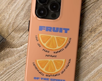 Fruit of the spirit phone cover, Christian phone case, Bible verse iPhone & Samsung tough cover, Aesthetic God Case, Trendy Jesus scripture