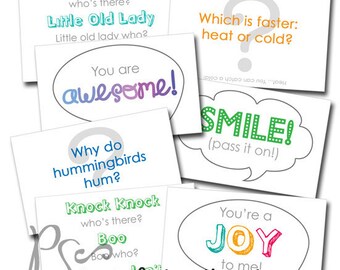 Lunchbox Laugh Cards and Love Notes download printable