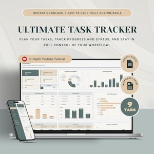 Ultimativen Aufgaben-Tracker Tabelle To Do-Liste Vorlage Excel Tracker Eisenhower Matrix Google Sheets Kanban Board Aufgaben-Manager Gantt-Diagramm