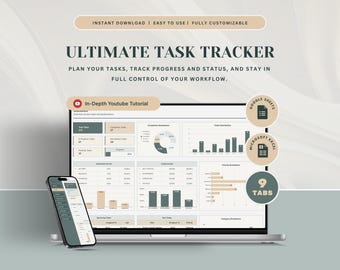 Ultimate Task Tracker Spreadsheet To Do List Template Excel Tracker Eisenhower Matrix Google Sheets Kanban Board Task Manager Gantt Chart