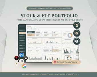 Stock & ETF Portfolio Spreadsheet Tracker Google Sheets Stock Market Tracker Investment Tracker Trading Journal Wealth Tracker Stock Trading