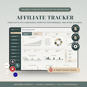 Affiliate Marketing Tracker Spreadsheet Small business Google Sheet Planner Freelance Excel Planner business management Tracker Spreadsheet