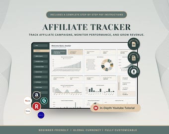 Affiliate Marketing Tracker Spreadsheet Small business Google Sheet Planner Freelance Excel Planner business management Tracker Spreadsheet
