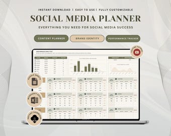 Social Media Content Planner Spreadsheet Monthly Content Planner Digital Creators Google Sheet Instagram TikTok Post Scheduler Excel Tracker