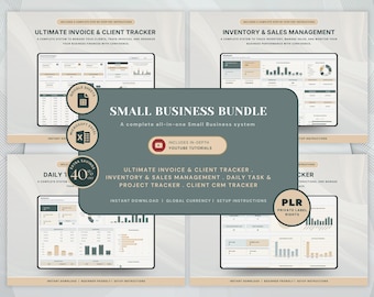 PLR Small Business Planners Spreadsheet Invoice Tracker Client Management Spreadsheet Task Lead Tracker Google Sheets Private Label Template