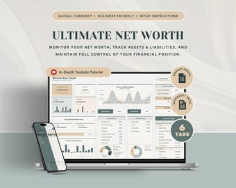 Ultimate Net Worth Tracker Google Sheets Personal Finance Spreadsheet Assets Liabilities Tracker Wealth Management Excel Investment Tracker