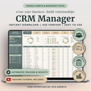 Client CRM & Lead Tracker Spreadsheet Client Tracker Excel Template Google Sheets Small Business Organizer Client Management Excel Tracker