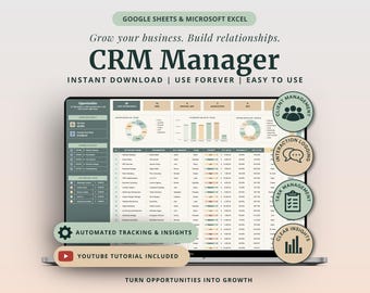 Client CRM & Lead Tracker Spreadsheet Client Tracker Excel Template Google Sheets Small Business Organizer Client Management Excel Tracker