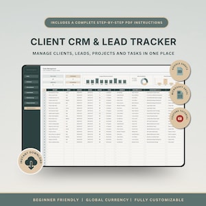 顧客CRMおよびリードトラッカースプレッドシート顧客トラッカーExcelテンプレートCRM Googleスプレッドシート中小企業プランナー顧客管理Excelトラッカー