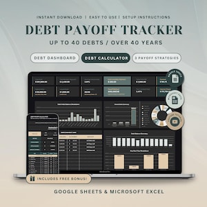 Debt Payoff Calculator Debt Snowball Debt Avalanche Calculator Google Sheets Dark Mode Debt Planner Spreadsheet Credit Card Mortgage Payment