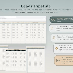Client CRM & Lead Tracker Spreadsheet Client Tracker Excel Template CRM Google Sheets Small Business Planner Client Management Excel Tracker image 6