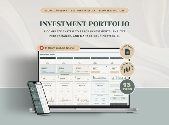 Ultimate Investment Portfolio Spreadsheet Tracker Google Sheets Stock Portfolio Tracker Investment Dashboard Trading Journal Crypto Tracker
