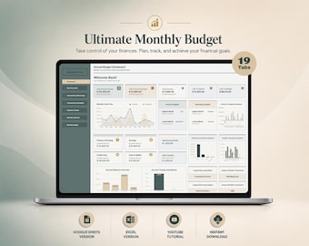 Monthly Budget Spreadsheet Personal Finance Monthly Excel Budget Tracker Debt Payoff Financial Planner Income Expense Tracker Google Sheets